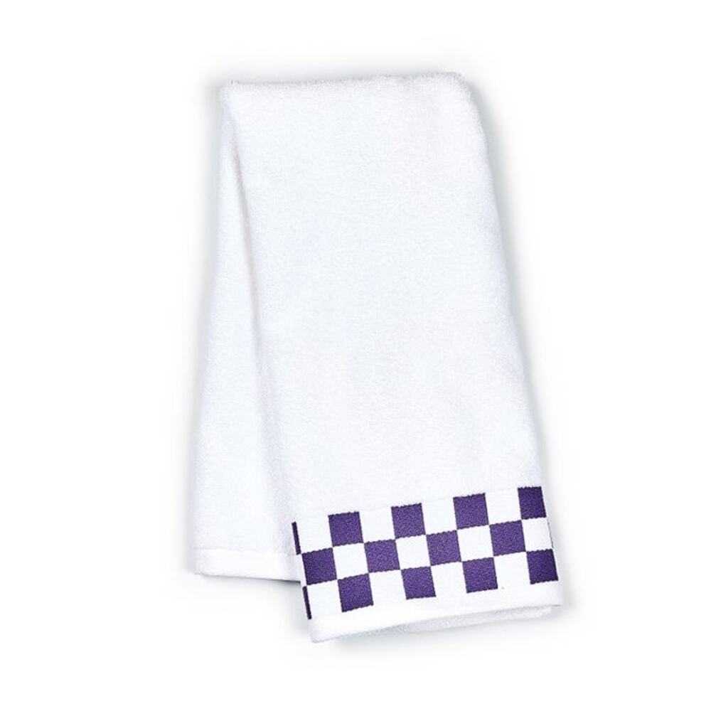 NEW Mackenzie-Childs Cotton Hand Towel with Violet Check Border 19x30